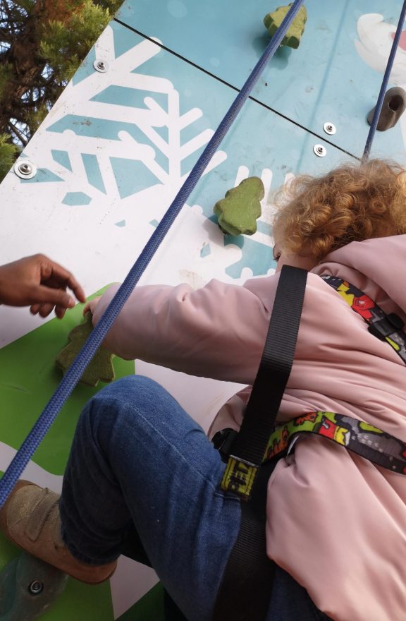 Mur d'escalade pour animations hivernales